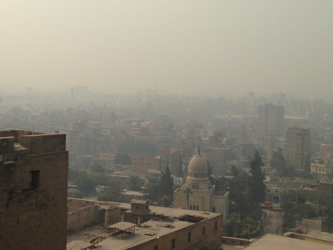 photo of cairo skyline in a haze of pollution