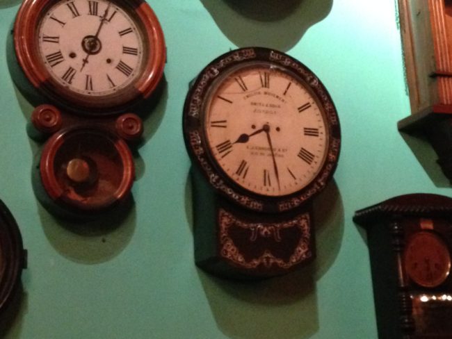 wall of clocks